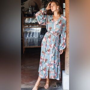 BALI ELF Island Jade Hand Made Dress, Size L Sunday Wish Kaftan